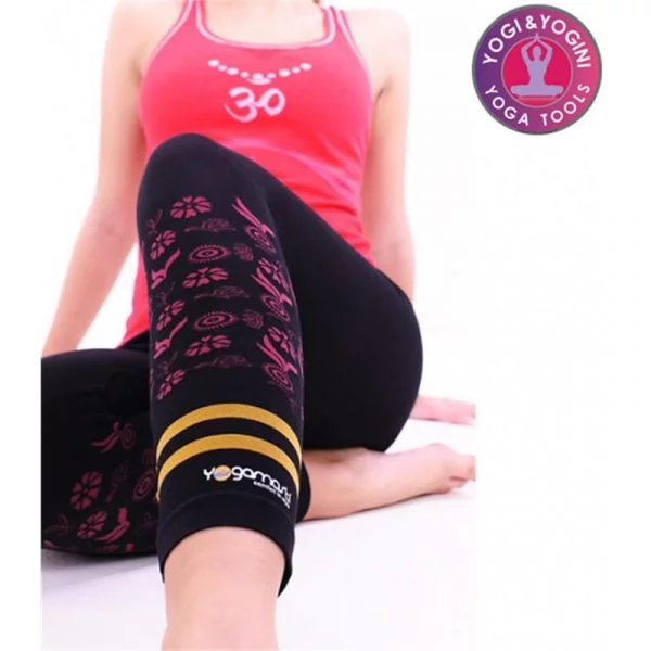 Yogabroek Hatha asana capri naadloos zwart S-M