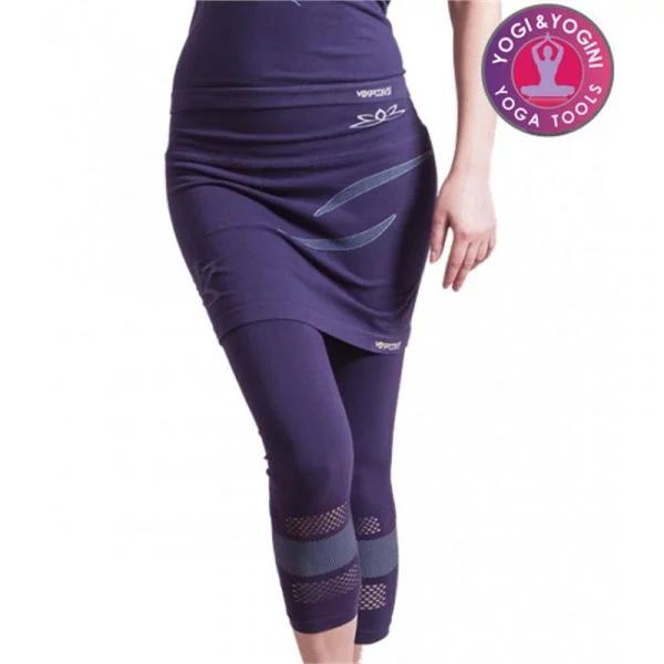 Yogabroek lotus capri rok naadloos paars M-L