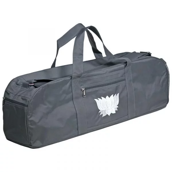 Yogatas grijs met witte lotus -- 70x15x20 cm