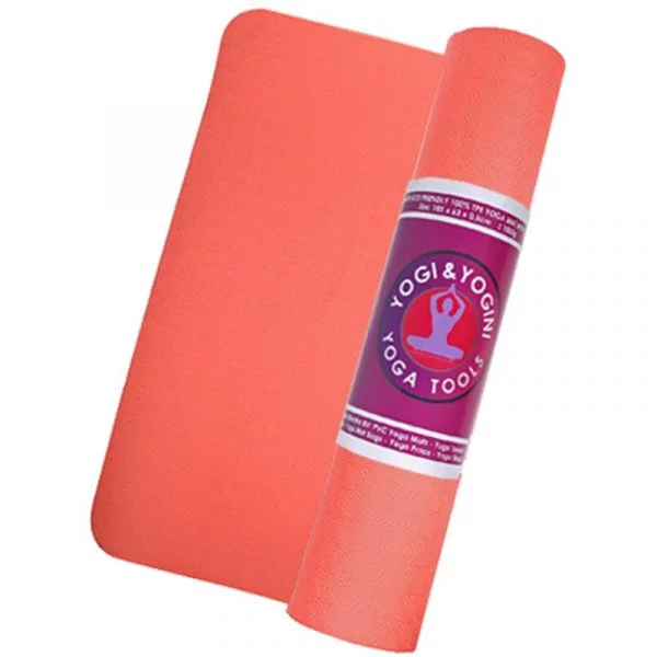 Yogi & Yogini TPE yogamat rood/bruin -- 1000g; 63x183x0.5cm