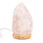 Zoutkristallamp wit ruw USB + LED -- 1900 g; 16 cm
