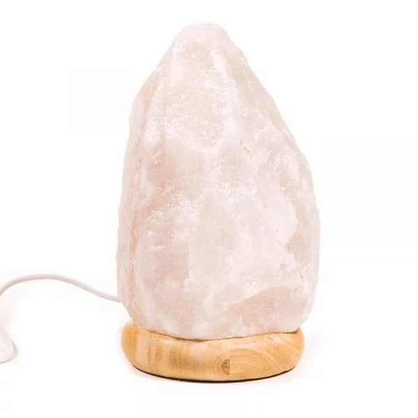 Zoutkristallamp wit ruw USB + LED -- 1900 g; 16 cm