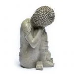 Rustende Boeddha steengrijs -- 19.5 cm - Afbeelding 4
