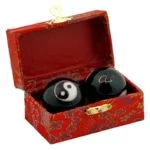 Meridiaankogels Yin Yang zwart -- 3.5 cm - Afbeelding 2