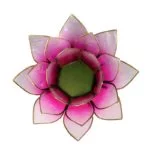 Lotus sfeerlicht roze/lichtroze goudrand -- 13.5 cm - Afbeelding 2