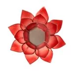 Lotus sfeerlicht roze/rood zilverrand -- 13.5 cm - Afbeelding 2