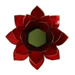 Lotus sfeerlicht rood 1e chakra goudrand -- 13.5 cm - Afbeelding 2