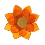 Lotus sfeerlicht oranje 2e chakra goudrand -- 13.5 cm - Afbeelding 2