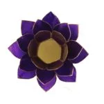 Lotus sfeerlicht violet 7e chakra goudrand -- 13.5 cm - Afbeelding 2