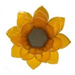 Lotus sfeerlicht geel 3e chakra zilverrand -- 13.5 cm - Afbeelding 2