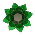 Lotus sfeerlicht groen 4e chakra zilverrand -- 13.5 cm - Afbeelding 2