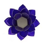 Lotus sfeerlicht indigo 6e chakra zilverrand -- 13.5 cm - Afbeelding 2