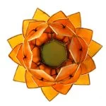 Lotus sfeerlicht oranje goudrand groot -- 15x15 cm - Afbeelding 2