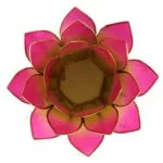 Lotus sfeerlicht groen/roze 2-kleurig -- 13.5 cm - Afbeelding 2