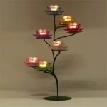 Set van 7 Sfeerlichten Lotus glas -- 5.5x12 cm - Afbeelding 2