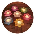 Set van 7 Sfeerlichten Lotus glas -- 5.5x12 cm - Afbeelding 3