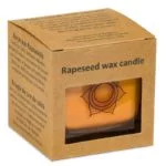 Koolzaadwas ecologische geurkaars 2e chakra -- 260 g; 6x6x6 - Afbeelding 2