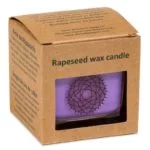 Koolzaadwas ecologische geurkaars 7e chakra -- 260 g; 6x6x6 - Afbeelding 2