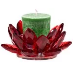Lotus kaarshouder kristal rood -- 4.5x11 cm - Afbeelding 3