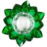 Lotus kaarshouder kristal groen -- 4.5x11 cm - Afbeelding 2