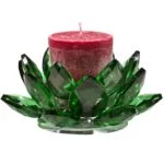 Lotus kaarshouder kristal groen -- 4.5x11 cm - Afbeelding 3