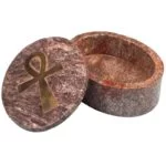 Sierdoosje Ankh zeepsteen ovaal -- 10.5x8x3.3 cm - Afbeelding 2