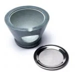 Wierookbrander Maroque zeepsteen grijs + zeef -- 7x13 cm - Afbeelding 2