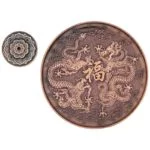 Wierookbrander Draken koperkleurig -- 10x10 cm - Afbeelding 3