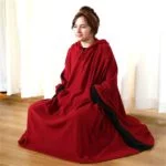 Meditatie poncho fleece bordeaux - Afbeelding 2