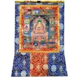 Thangka reproductie Boeddha's levensverhaal -- 100x60 cm - Afbeelding 2