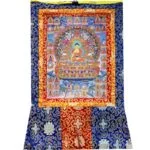 Thangka reproductie Shakyamuni met 35 Boeddha's -- 100x60 cm - Afbeelding 2