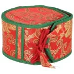 Mystieke rituele drum (Damaru) + rode tas -- 12.5 cm - Afbeelding 2