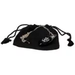 Pendel OHM gepolijste zwarte agaat -- 16 g; 4 cm - Afbeelding 2