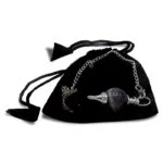 Pendel gepolijste amethist & metaal -- 12 g; 3.5x1.7 cm - Afbeelding 2