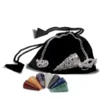 Pendel Pentagram met 7 chakra halfedelstenen -- 3.5x1.7 cm - Afbeelding 2