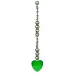 15 Harten Feng Shui Kristal Raamdecoratie groen -- 23.5 cm - Afbeelding 2