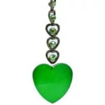 15 Harten Feng Shui Kristal Raamdecoratie groen -- 23.5 cm - Afbeelding 3