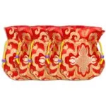 Brokaattasje rood gevoerd -- 10X14 cm - Afbeelding 2