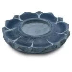 Lotus kaars- en wierookhouder zeepsteen grijs -- 10 cm - Afbeelding 2