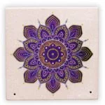 Wierookbrander zandsteen mandala bloem -- 10x10 cm - Afbeelding 2
