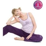 Yogabroek Maori biologisch katoen aubergine M-L - Afbeelding 2