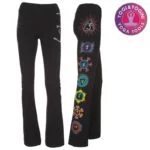 Yoga handgeschilderde chakra broek katoen zwart S - Afbeelding 2
