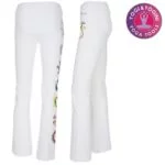 Yoga handgeschilderde chakra broek katoen wit S - Afbeelding 3