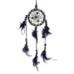 Dromenvanger zwart met veren S -- 7.5x25 cm - Afbeelding 2