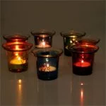 Sfeerlichthouder chakra 7 x in booghouder -- 46x19 cm - Afbeelding 2