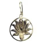 Oorbellen lotus messing goudkleurig -- 3 cm - Afbeelding 2