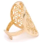 Ring bloem des levens messing goudkleurig  -- 3x2cm - Afbeelding 2