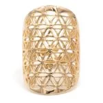 Ring bloem des levens messing goudkleurig  -- 3x2cm - Afbeelding 3