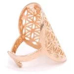 Ring bloem des levens messing roze goudkleur -- 3x2 cm - Afbeelding 2