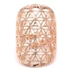 Ring bloem des levens messing roze goudkleur -- 3x2 cm - Afbeelding 3